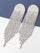 CHAIN ALLOY INLAY STONE LONG TASSEL EARRINGS