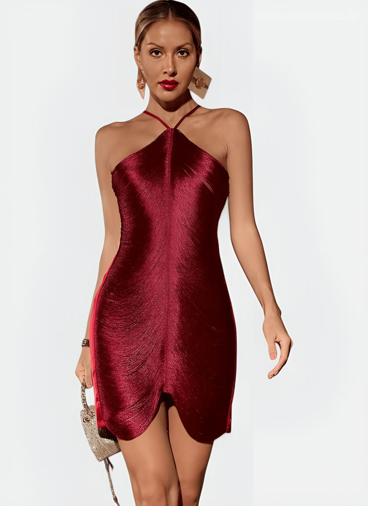 ELISE HALTER TASSEL MINI DRESS - Cecilia`s Dresses