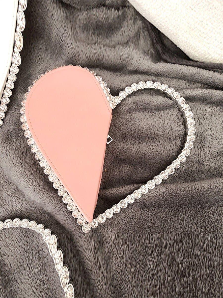 INLAY ZIRCON HEART BANQUET HANDBAG - Cecilia`s Dresses