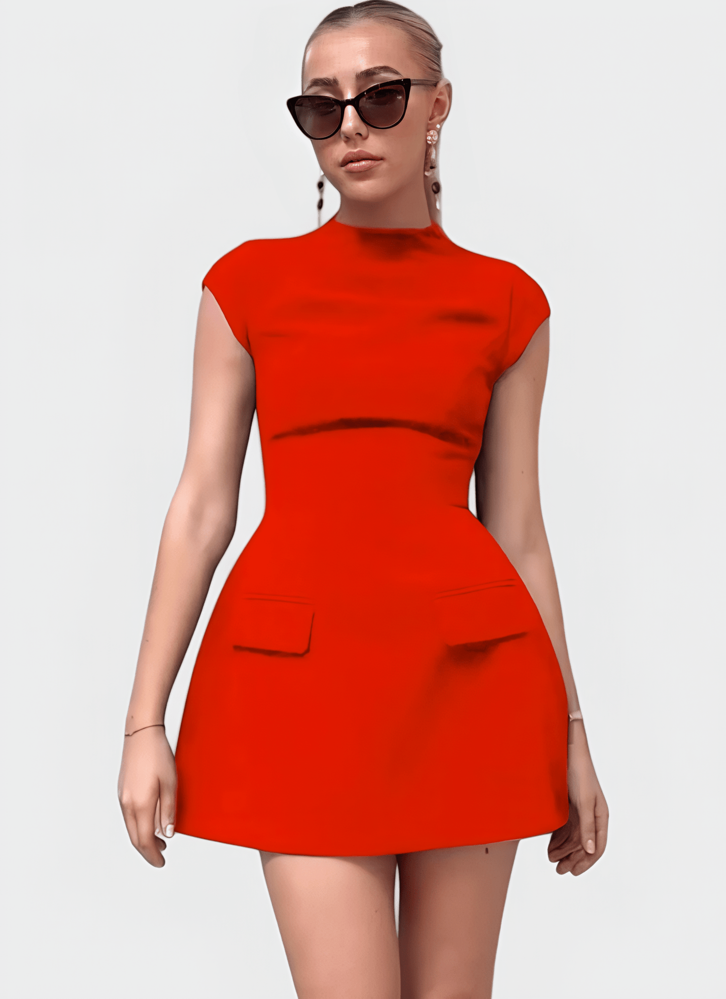 PAULA POCKETED A - LINE MINI DRESS - Cecilia`s Dresses