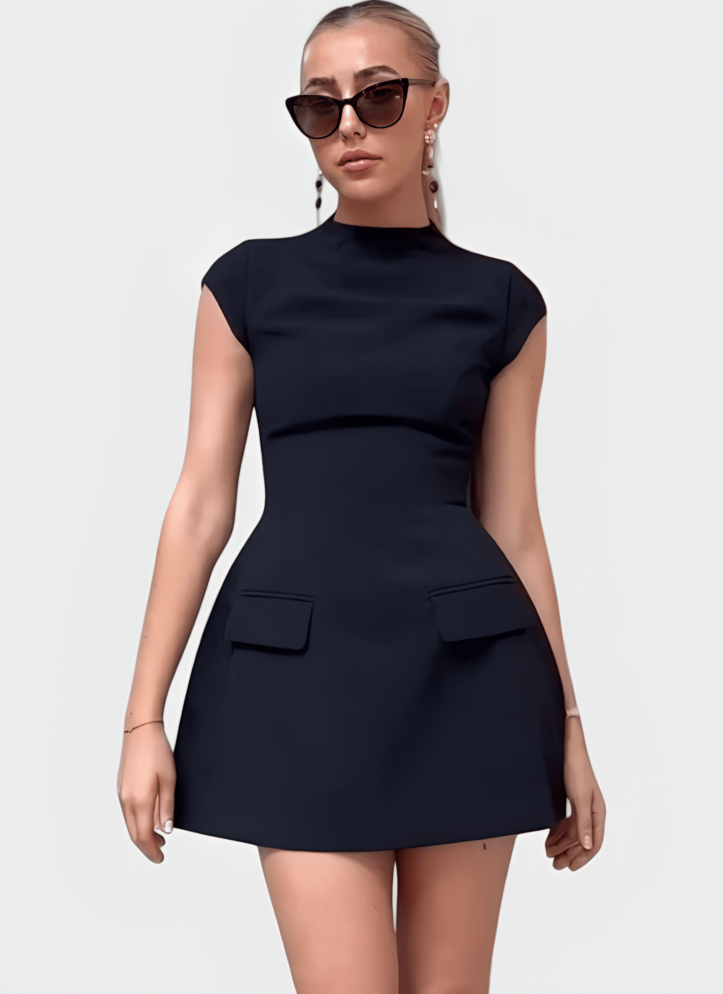 PAULA POCKETED A - LINE MINI DRESS - Cecilia`s Dresses