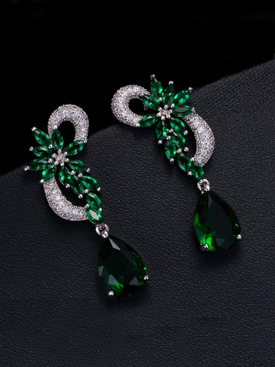 PEAR CUT CUBIC ZIRCONIA DROP EARRINGS - Cecilia`s Dresses