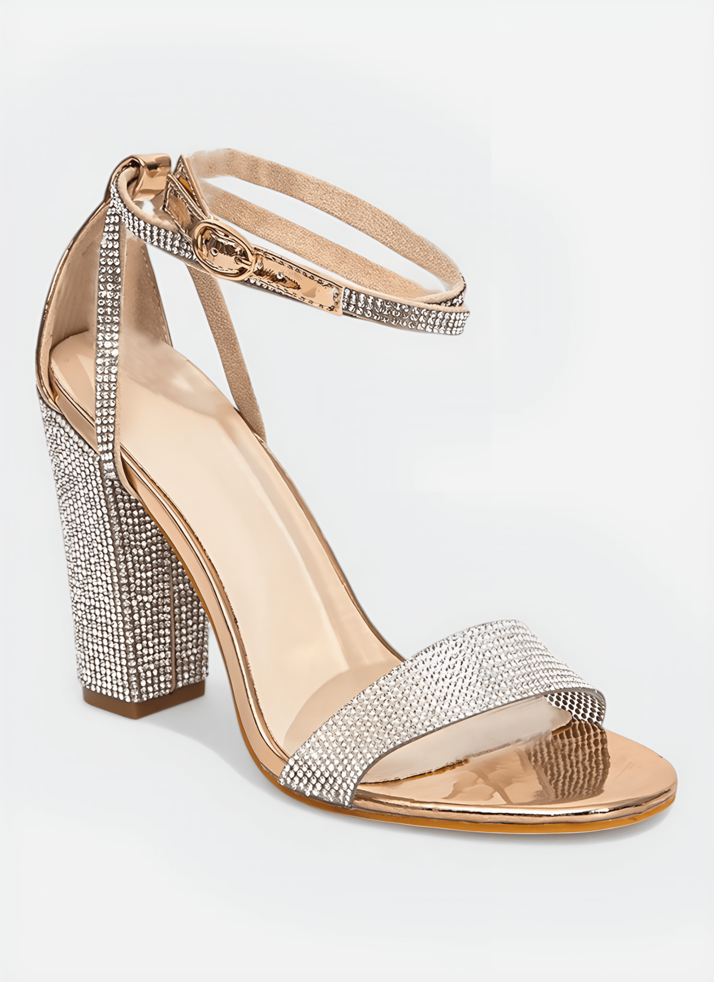 RHINESTONE CHUNKY HIGH HEELS - Cecilia`s Dresses