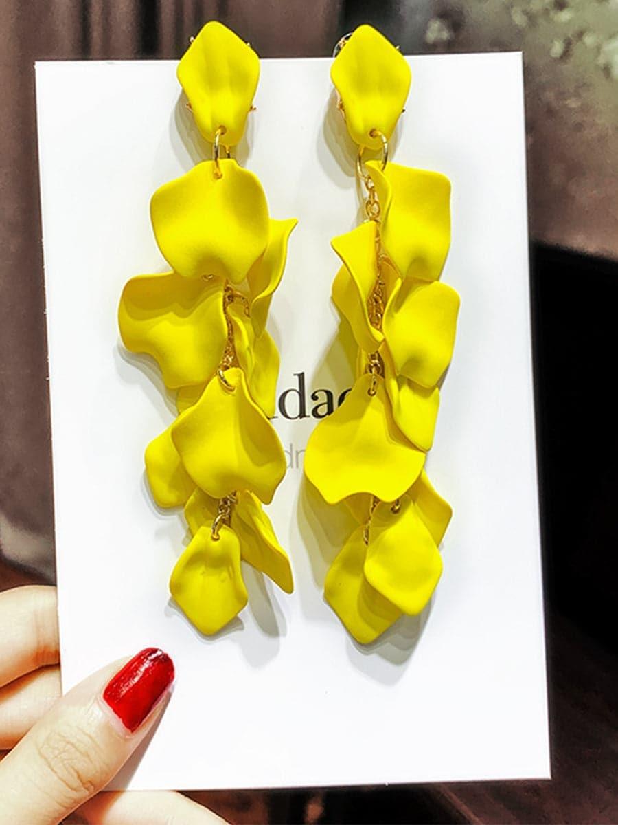 SILVER POST ROSE PETAL EARRINGS - Cecilia`s Dresses