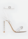 SQUARE HEAD RHINESTONE BOW PEARL HIGH HEELS