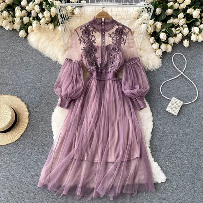 AMIRA PEARL - EMBELLISHED LACE MIDI DRESS - Cecilia`s Dresses