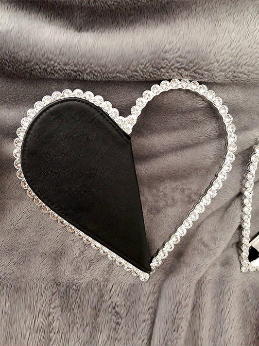 INLAY ZIRCON HEART BANQUET HANDBAG - Cecilia`s Dresses