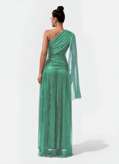 One Shoulder Cloak Prom Dress - Cecilia`s Dresses
