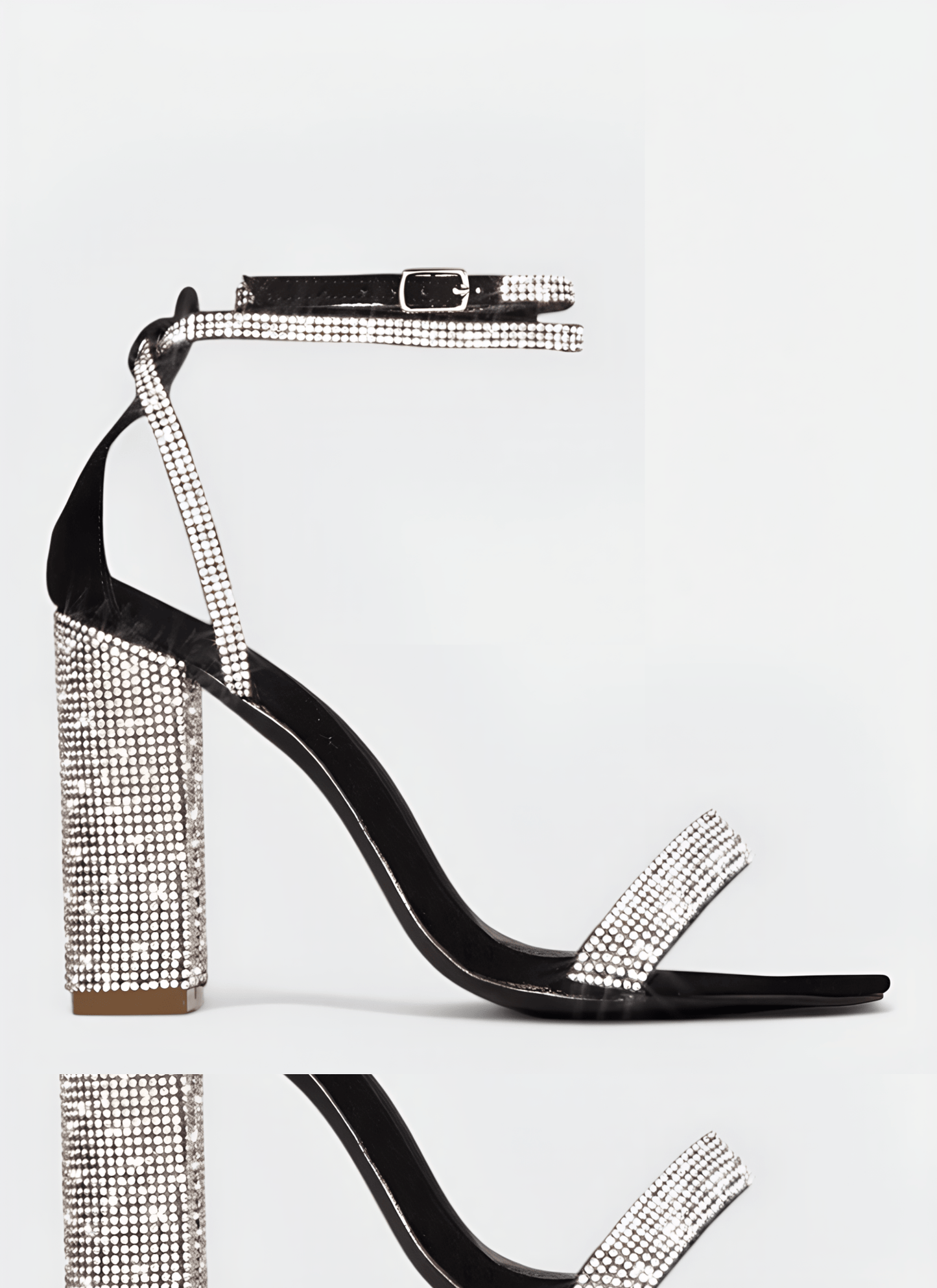 RHINESTONE CHUNKY HIGH HEELS - Cecilia`s Dresses