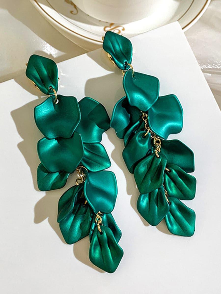 SILVER POST ROSE PETAL EARRINGS - Cecilia`s Dresses