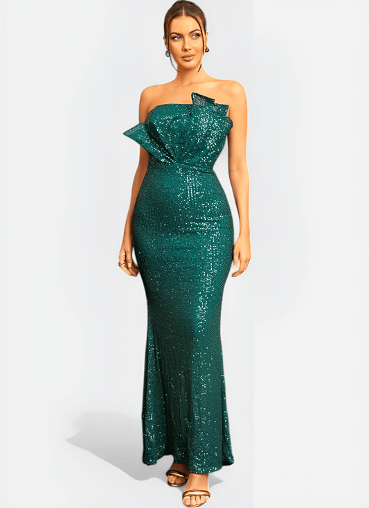 STRAPLESS SHEATH ANKLE - LENGTH OFFICE DRESS - Cecilia`s Dresses